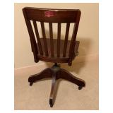 LLO - Vintage Wooden Office Swivel Chair with Casters