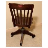 LLO - Vintage Wooden Office Swivel Chair with Casters