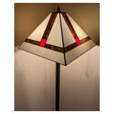 LL - Mission Style Floor Lamp with Stained Glass Shade