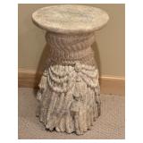 LL - Plaster Accent Table with Tassel Motif, 18 Inch Height