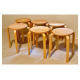 LLO - Set of 6 Bentwood Stacking Stools with Surface Wear