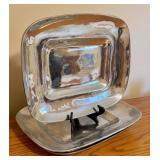 LLO - Set of 3 Large Solid Metal Serving Trays