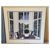 LL - Pair of Thomas McKnight Art Prints Blue Couch and Red Bird Wings