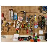 LL - Workshop Hand Tools and Hardware Collection with Pegboard Assortment