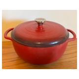 LL - Lodge Red Enameled Cast Iron Dutch Oven with Lid
