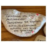 LL - Collection of 4 Handwoven Baskets and 13 Inspirational River Stones