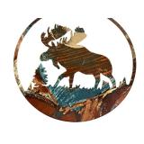 LLO - 8-Inch Decorative Moose Metal Wall Hanging