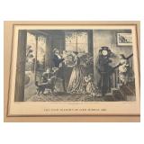 LL - Set of 2 Framed Currier & Ives Prints: The Four Seasons of Life - Middle Age & Childhood