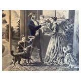 LL - Set of 2 Framed Currier & Ives Prints: The Four Seasons of Life - Middle Age & Childhood