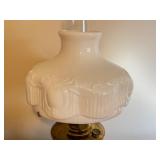 LL - Vintage Aladdin Model 12 Brass Table Lamp with Frosted Chimney