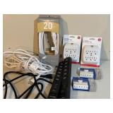 LL - Electrical Outlet Adapter Lot with Surge Protectors, Cords, and Taps