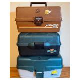 LLO - Lot of 3 Tackle Boxes with Fishing Lures and Accessories
