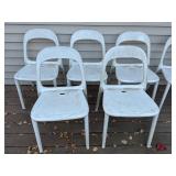 D - Set of 6 IKEA Urban Sturdy Plastic Chairs with Cushions