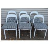 D - Set of 6 IKEA Urban Sturdy Plastic Chairs with Cushions