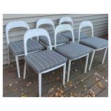 D - Set of 6 IKEA Urban Sturdy Plastic Chairs with Cushions