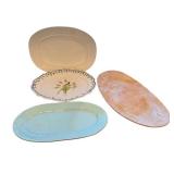 K - Assorted Italian and French Ceramic Serving Platters, Set of 4