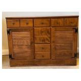 D - Vintage Ethan Allen Vintage Solid Maple and Birch Sideboard Cabinet