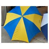 G - Set of 3 Golf Umbrellas Blue and Yellow with Light Wear