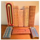 D - Assorted Cribbage Boards including a Maple Landmark Solid Maple Cribbage Board