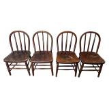 Set of Four Vintage Wooden Children’s Chairs
