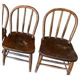 Set of Four Vintage Wooden Children’s Chairs