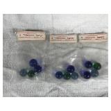 Lot of 3 Bags of Collectible Champion Agate Shooter Marbles