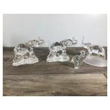 Lot of 4 Solid Glass Elephant Figurines