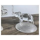 Lot of 4 Solid Glass Elephant Figurines
