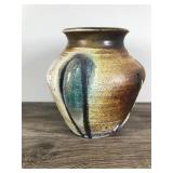 Hand Made Pottery Vase with Unique Design on the Side