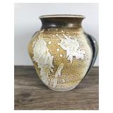 Hand Made Pottery Vase with Unique Design on the Side