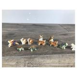 Lot of 11 Miniature Ceramic Figurines - Some have a sticker on them that says Japan