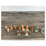 Lot of 11 Miniature Ceramic Figurines - Some have a sticker on them that says Japan