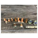 Lot of 11 Miniature Ceramic Figurines - Some have a sticker on them that says Japan