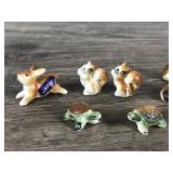 Lot of 11 Miniature Ceramic Figurines - Some have a sticker on them that says Japan