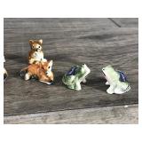 Lot of 11 Miniature Ceramic Figurines - Some have a sticker on them that says Japan