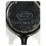 Vintage WAGNER WARE Cast Iron Skillet Ashtray 1050 B - Made in U.S.A.