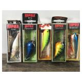 Lot of 5 Rapala Fishing Lures in Original Boxes - see description for more info