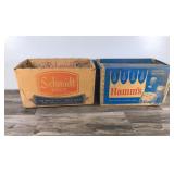 Vintage Schmidt Beer & Hamm’s Beer Card Board  24-12 oz Cases for Bottles