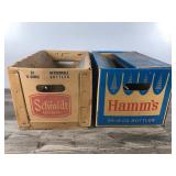 Vintage Schmidt Beer & Hamm’s Beer Card Board  24-12 oz Cases for Bottles