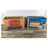 Vintage Schmidt Beer & Hamm’s Beer Card Board  24-12 oz Cases for Bottles
