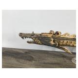 Vintage Balinese Dragon Blowgun Hand Carved Bovine Bone Chinese Blow Gun & Possibly Tribal Quiver and Blowgun made out of Bamboo