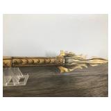 Vintage Balinese Dragon Blowgun Hand Carved Bovine Bone Chinese Blow Gun & Possibly Tribal Quiver and Blowgun made out of Bamboo