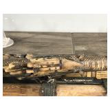 Vintage Balinese Dragon Blowgun Hand Carved Bovine Bone Chinese Blow Gun & Possibly Tribal Quiver and Blowgun made out of Bamboo