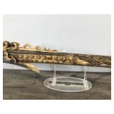 Vintage Balinese Dragon Blowgun Hand Carved Bovine Bone Chinese Blow Gun & Possibly Tribal Quiver and Blowgun made out of Bamboo