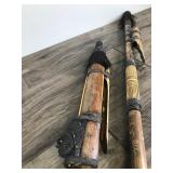 Vintage Balinese Dragon Blowgun Hand Carved Bovine Bone Chinese Blow Gun & Possibly Tribal Quiver and Blowgun made out of Bamboo
