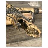 Vintage Balinese Dragon Blowgun Hand Carved Bovine Bone Chinese Blow Gun & Possibly Tribal Quiver and Blowgun made out of Bamboo