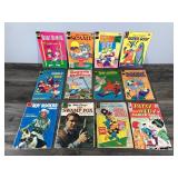 Lot of 12 Collectible Comic Books - Walt Disney Scamp - Bugs Bunny - Roy Roger’s & Trigger - Dennis the Menace - Walt Disney the Swamp Fox - Tom & Jerry - New Terry Toons - Underdog - Patsy & Hedy -