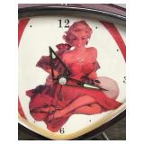 Vintage Wind Up Clock With Lady Looking Like Marilyn Monroe (unsure if it’s her)