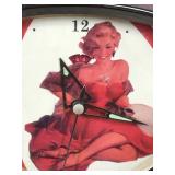 Vintage Wind Up Clock With Lady Looking Like Marilyn Monroe (unsure if it’s her)