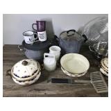 Lot of Pots and Pans - Coffee Cups - Bowls and More - see description for info